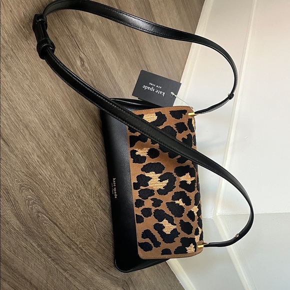 Kate Spade Black and Brown Animal Print Shoulder Bag - Picture 1 of 1